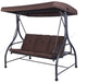 3-Person Convertible Canopy Swing with 3 Comfortable Cushion Seats for Garden & Balcony