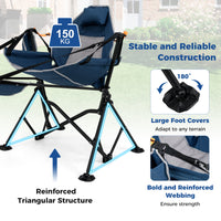 Oversized Hammock Camping Chair with Footrest, Foldable Swing Chair for Adults