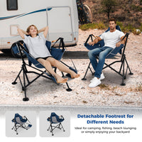 Oversized Hammock Camping Chair with Footrest, Foldable Swing Chair for Adults