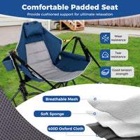 Oversized Hammock Camping Chair with Footrest, Foldable Swing Chair for Adults