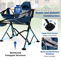 Oversized Hammock Camping Chair with Footrest, Foldable Swing Chair for Adults