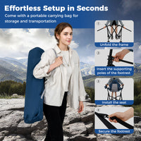 Oversized Hammock Camping Chair with Footrest, Foldable Swing Chair for Adults