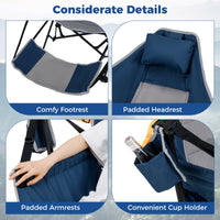 Oversized Hammock Camping Chair with Footrest, Foldable Swing Chair for Adults