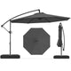 3M Offset Hanging Umbrella with Base Patio Cantilever Umbrella