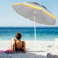 2m Beach Umbrella, UPF50+ Sun Protection Portable Outdoor Sunshade Parasol