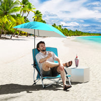 Beach Umbrella Chair for Adults, Foldable Low Seat Camping Chair