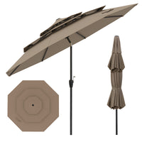 Costway 3M 3-Tier Patio Umbrella with Push Button Tilt