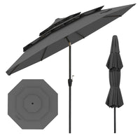 Costway 3M 3-Tier Patio Umbrella with Push Button Tilt