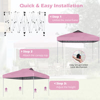 3 x 3M 1-Person Setup Pop up Canopy Tent, Foldable Outdoor Patio Shelter