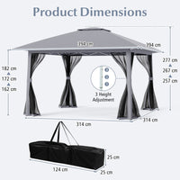394 x 394 CM Canopy Tent with Mesh Netting and Carrying Bag for Patio and Lawn