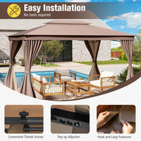 Double-Roof Canopy Tent with Mesh Netting and Soft Fabric Top