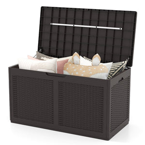 380L Resin Deck Box, Outdoor Waterproof Storage Bench