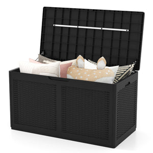 380L Resin Deck Box, Outdoor Waterproof Storage Bench