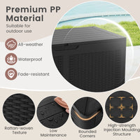 380L Resin Deck Box, Outdoor Waterproof Storage Bench