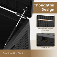 380L Resin Deck Box, Outdoor Waterproof Storage Bench