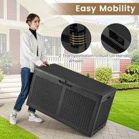 380L Resin Deck Box, Outdoor Waterproof Storage Bench
