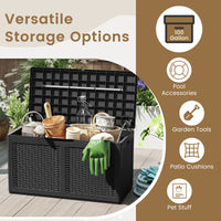 380L Resin Deck Box, Outdoor Waterproof Storage Bench