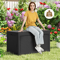380L Resin Deck Box, Outdoor Waterproof Storage Bench