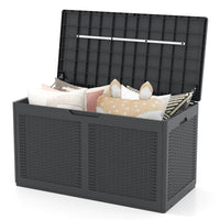 380L Resin Deck Box, Outdoor Waterproof Storage Bench
