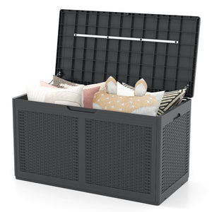 380L Resin Deck Box, Outdoor Waterproof Storage Bench