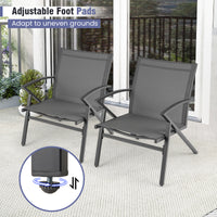Patio Chairs Set of 2, Lawn Chairs with Heavy Duty Metal Frame