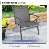 Patio Chairs Set of 2, Lawn Chairs with Heavy Duty Metal Frame