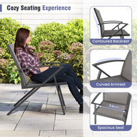 Patio Chairs Set of 2, Lawn Chairs with Heavy Duty Metal Frame