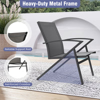 Patio Chairs Set of 2, Lawn Chairs with Heavy Duty Metal Frame