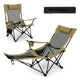 2 in 1 Folding Camping Lounge Chair with Detachable Footrest for Fishing Picnics