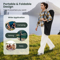 2 in 1 Folding Camping Lounge Chair with Detachable Footrest for Fishing Picnics