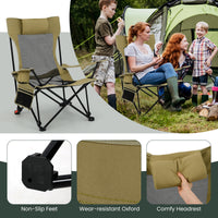 2 in 1 Folding Camping Lounge Chair with Detachable Footrest for Fishing Picnics