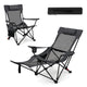 2 in 1 Folding Camping Lounge Chair with Detachable Footrest for Fishing Picnics