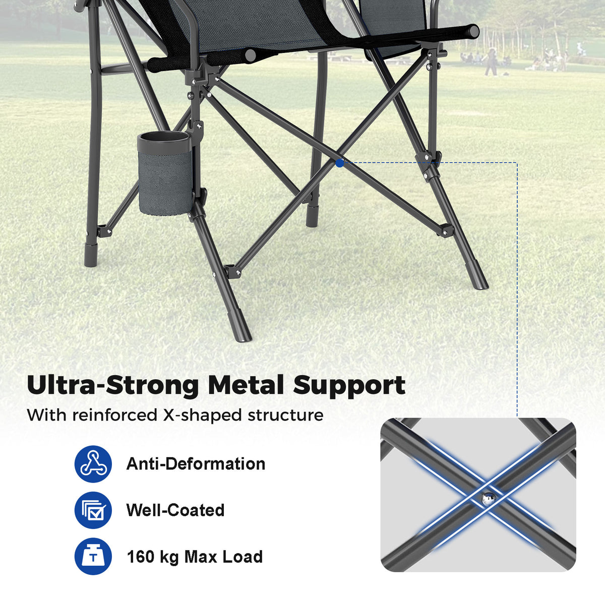 Portable Camping Chair, Outdoor Folding Oxford Cloth Chair