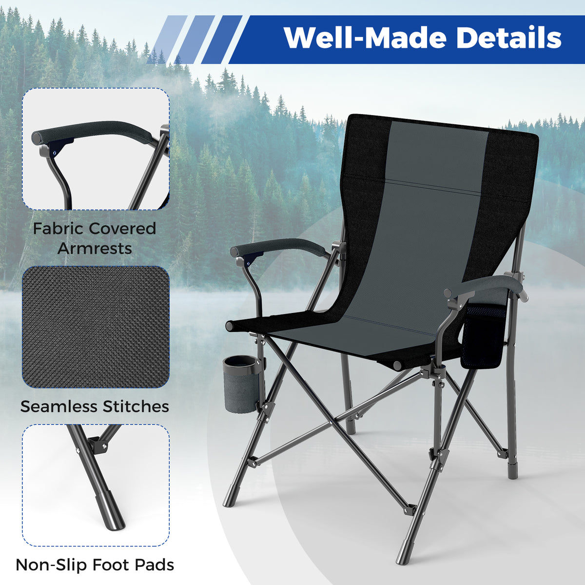 Portable Camping Chair, Outdoor Folding Oxford Cloth Chair