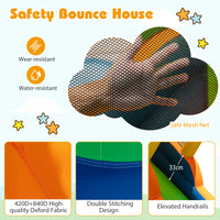 Inflatable Bounce House, 8-In-1 Multifunctional Water Park with Slide, Climbing Wall, Splash Pool, Water Cannon & Basketball Hoop