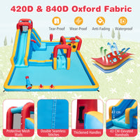 Inflatable Water Park, Water Slide with Climbing Wall, Boxing Post, Basketball Rim