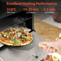 40.5 CM 2-Layer Outdoor Pizza Oven with Stone Peel Grill Racks for Camping