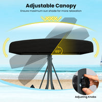 3-Person Porch Swing with Stand, Outdoor Canopy Swing w/ Rattan Seat Back