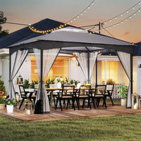 10 X 12 FT Patio Gazebo with Netting Walls