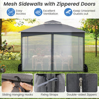 10 X 12 FT Patio Gazebo with Netting Walls