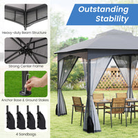 10 X 12 FT Patio Gazebo with Netting Walls