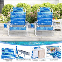 2 Pack Folding Beach Chair, Lightweight Lay Flat Lounge Chair