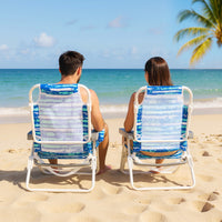 2 Pack Folding Beach Chair, Lightweight Lay Flat Lounge Chair