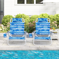 2 Pack Folding Beach Chair, Lightweight Lay Flat Lounge Chair