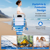 2 Pack Folding Beach Chair, Lightweight Lay Flat Lounge Chair