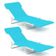 2 Pieces Outdoor Folding Chaise Lounge with Carry Strap & Metal Frame
