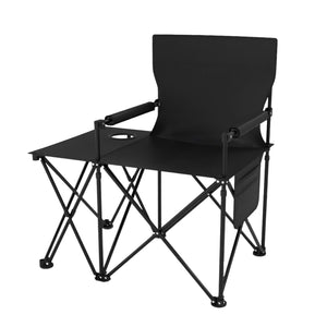 Oversized Camping Chair with Side Table, Folding Heavy-duty Picnic Chair
