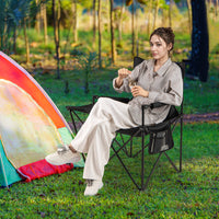 Oversized Camping Chair with Side Table, Folding Heavy-duty Picnic Chair
