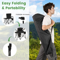 Oversized Camping Chair with Side Table, Folding Heavy-duty Picnic Chair