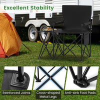 Oversized Camping Chair with Side Table, Folding Heavy-duty Picnic Chair